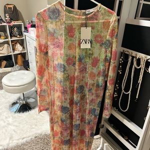 NWT Sequin Zara M long dress stunning!!